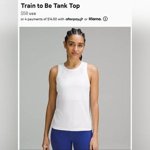 Luulemon Train To Be Tank Top Size 6 White